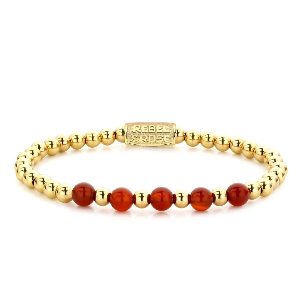 REBEL & ROSE Bracelet - More Balls than Most - Yellow Gold meets Amazing Grace - 6mm