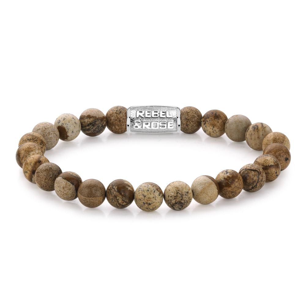 Bracelet REBEL & ROSE - Stones only - Woodstock - 8mm