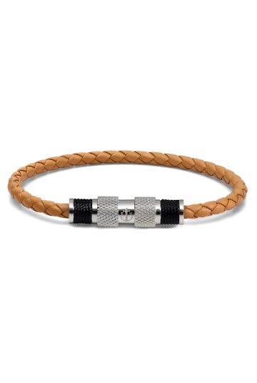 Bracelet Tom Hope Magnetic Leather Light Brown Silver