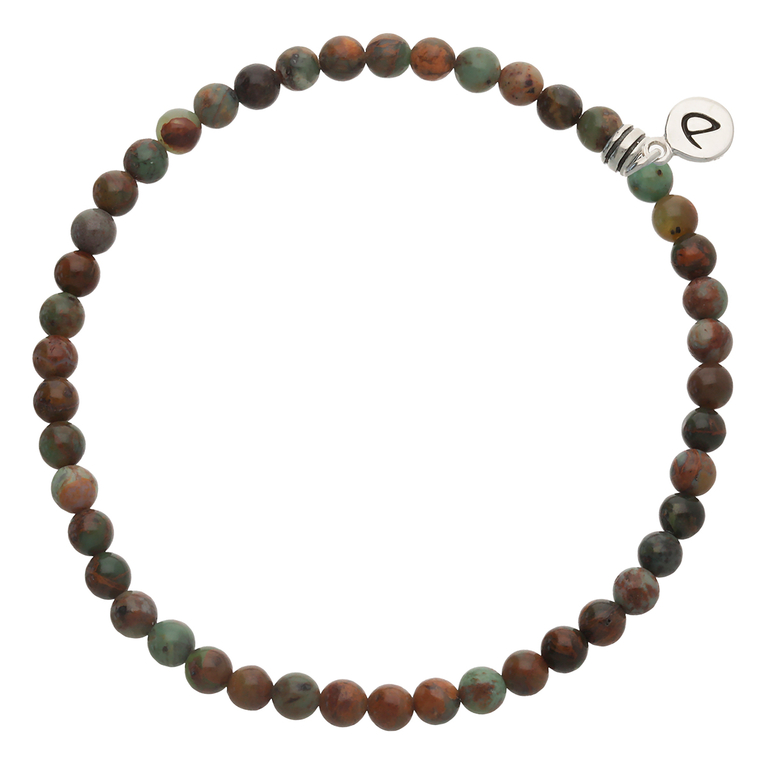 Bracelet Homme Élastique Choco et Chrysocolle 4mm