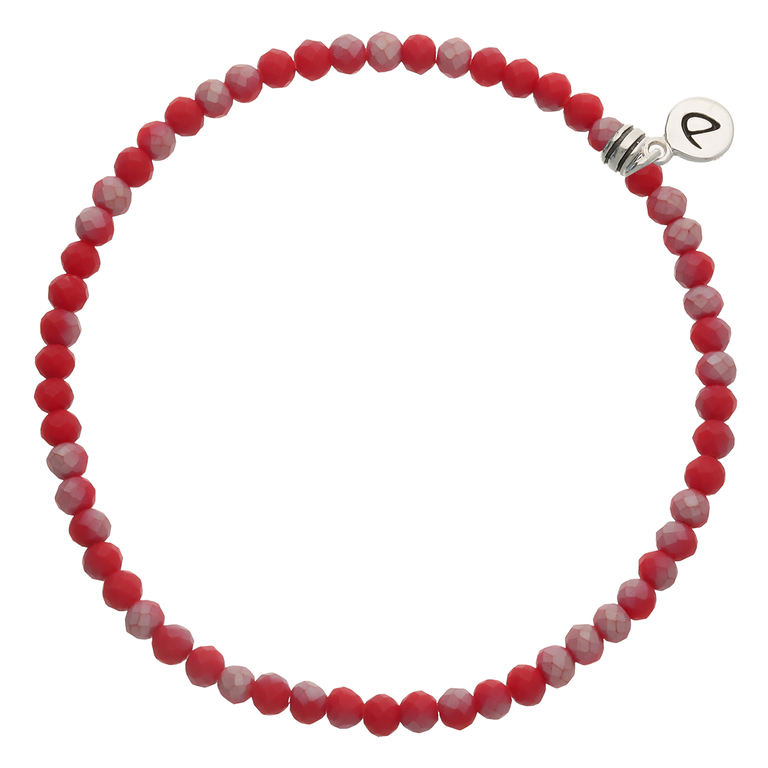 Bracelet Homme Élastique Rouge Gris 4mm