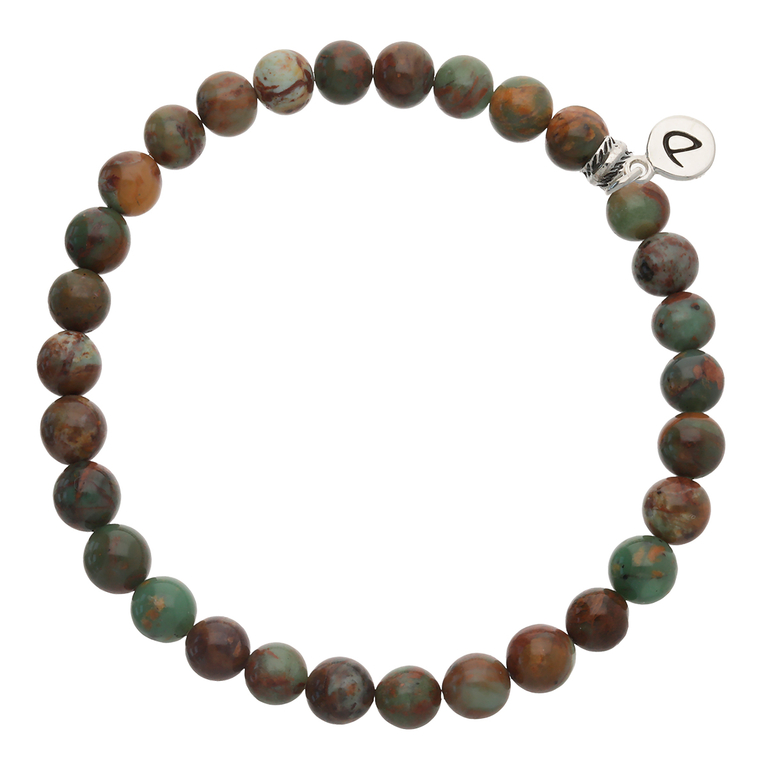 Bracelet Homme Élastique Choco et Chrysocolle 6mm