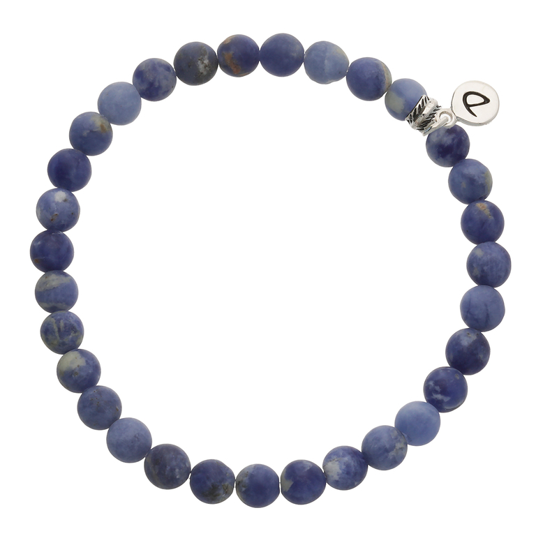 Bracelet Homme Élastique Bleu Nuit Dumortiérite 6mm