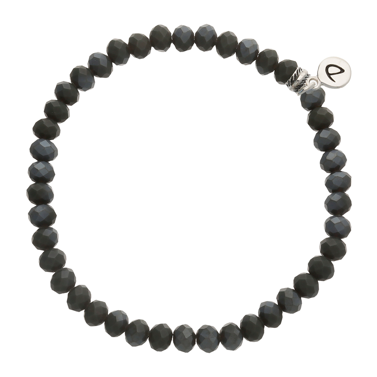 Bracelet Homme Élastique Gris Noir 6mm