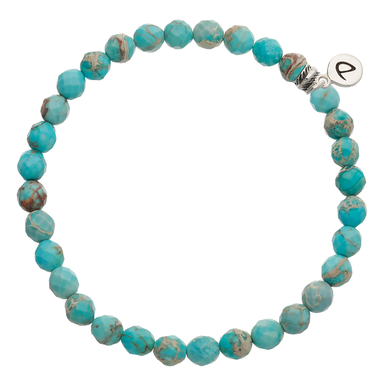 Bracelet Homme Élastique Turquoise Choco 6mm