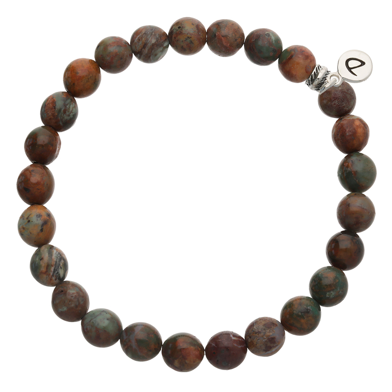 Bracelet Homme Élastique Choco et Chrysocolle 8mm