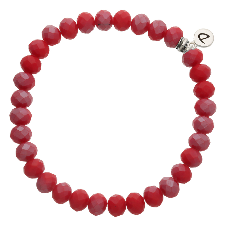 Bracelet Homme Élastique Rouge Gris 8mm