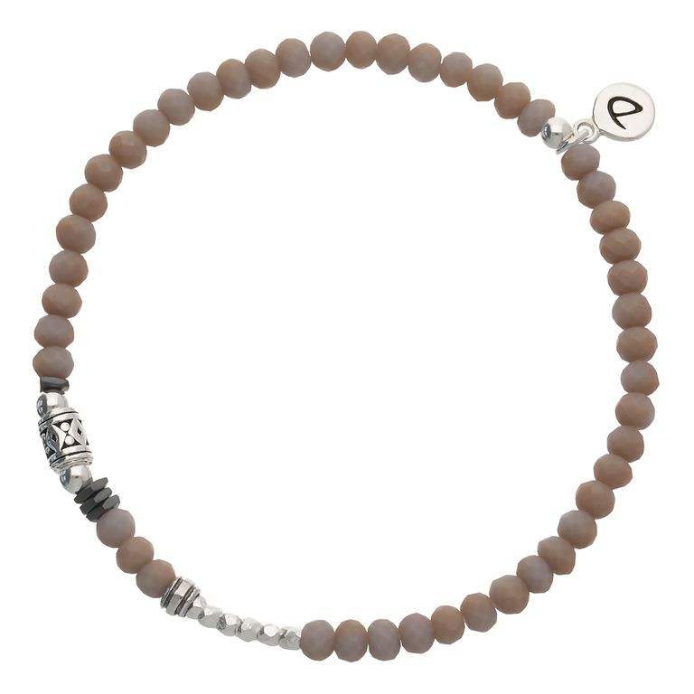 Bracelet Homme Élastique Gris Choco Clair Argent 925