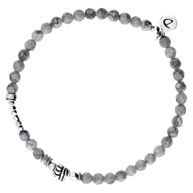 BRACELET HOMME ÉLASTIQUE FIN GRIS