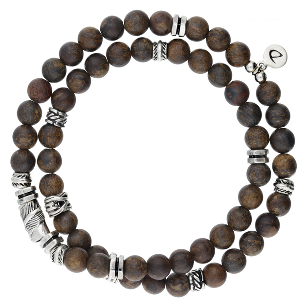 BRACELET HOMME DOUBLE ÉLASTIQUE CHOCO