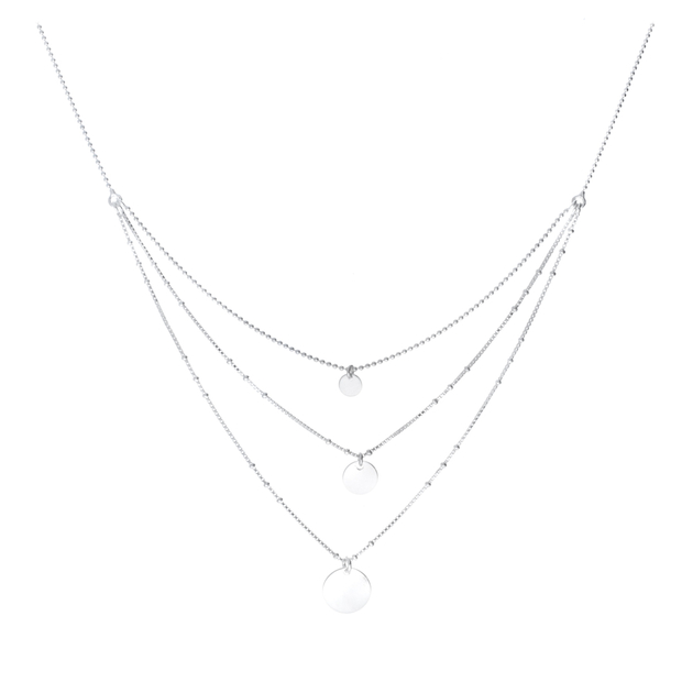 COLLIER ARGENT 3 PASTILLES