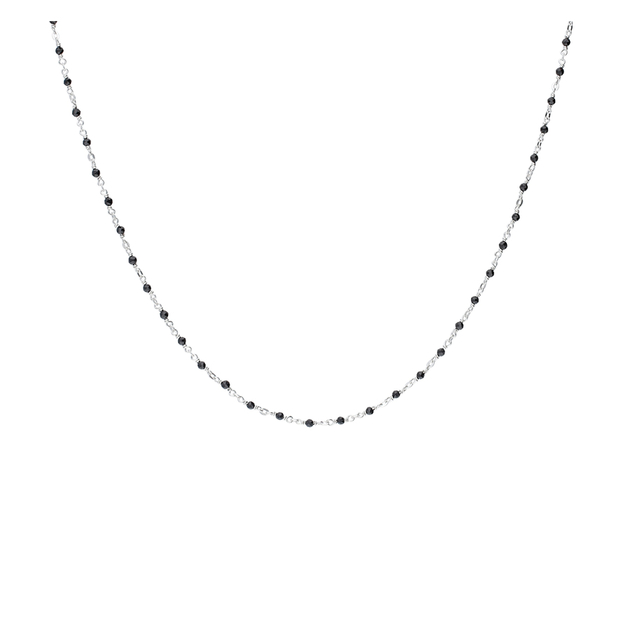 COLLIER CHAÎNE FINE PIERRES SPINELLES 2MM