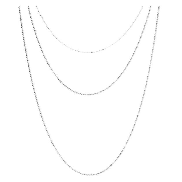 COLLIER TRIPLE RANGS CHAÎNE BOULE