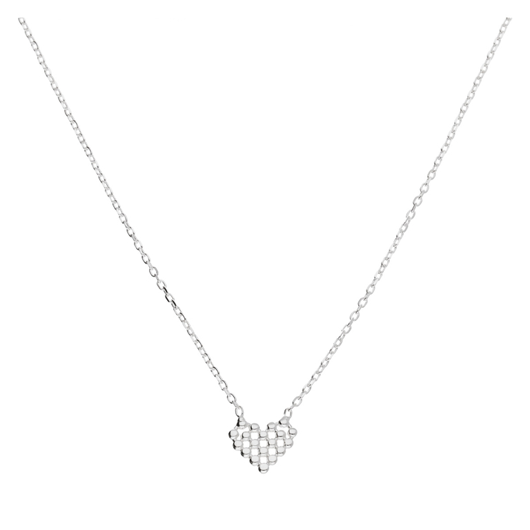 COLLIER CHAÎNE COEUR PETITES BOULES 38CM