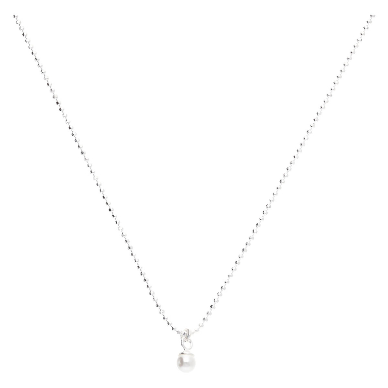 COLLIER CHAÎNE ET PERLE NACRÉE 4 MM Argent 925