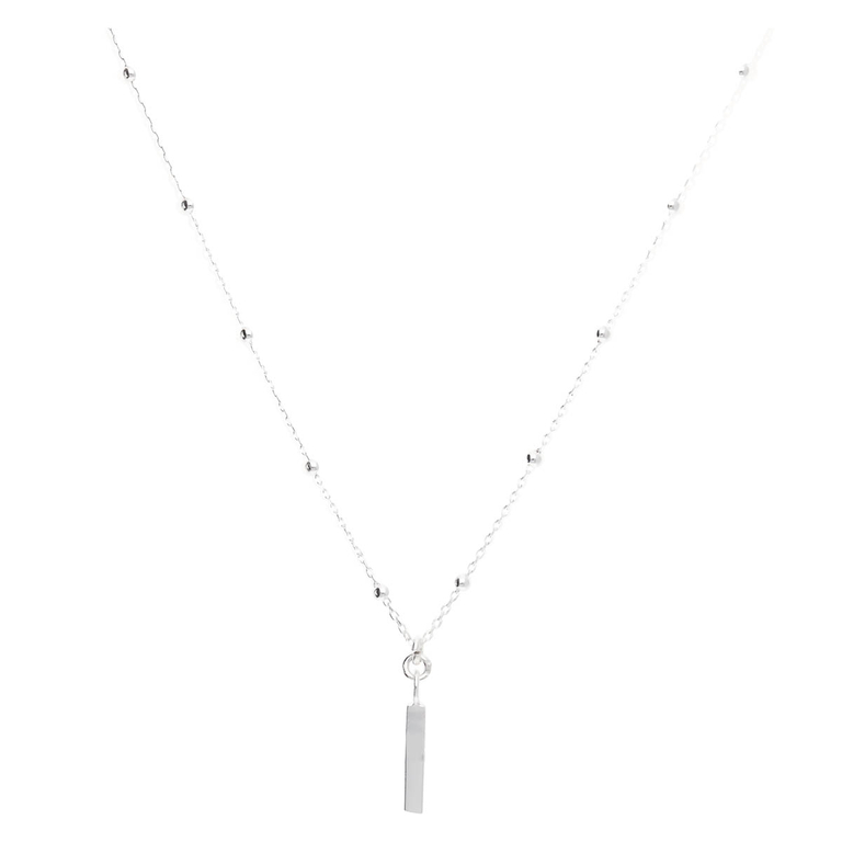COLLIER CHAÎNE BOULES BARRE Argent 925