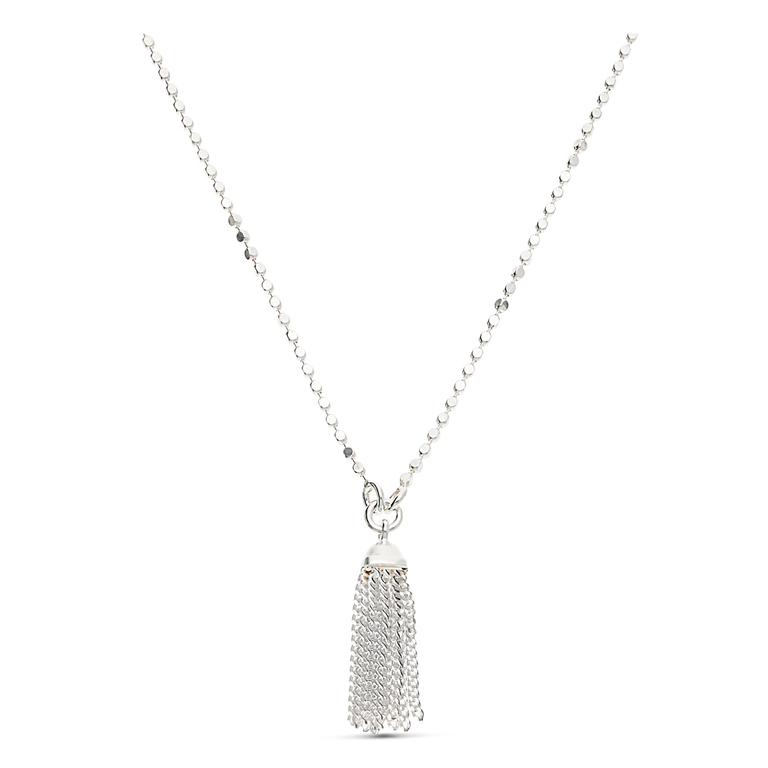Collier Sautoir Pompon 92 cm En Argent 925