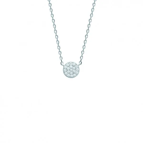 Collier argent 925 millièmes rond pierres blanches