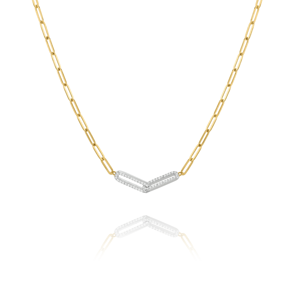 Charles Garnier STYLES Oval Mesh Necklace in Gold-plated Silver with Oxides