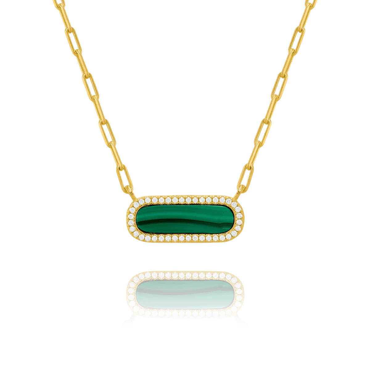 Charles Garnier STYLES Malachite Necklace Gold-plated silver oxides