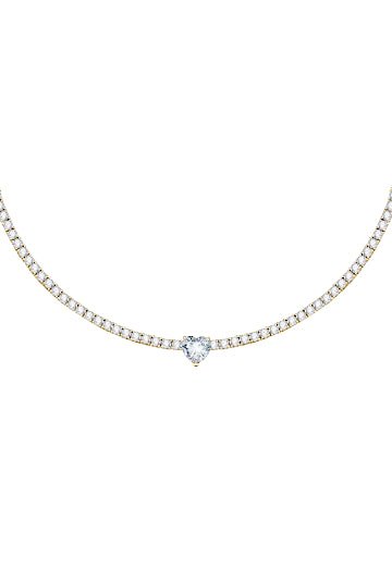 Chiara Ferragni Fairy Tale Necklace Gold Plated and White Crystal