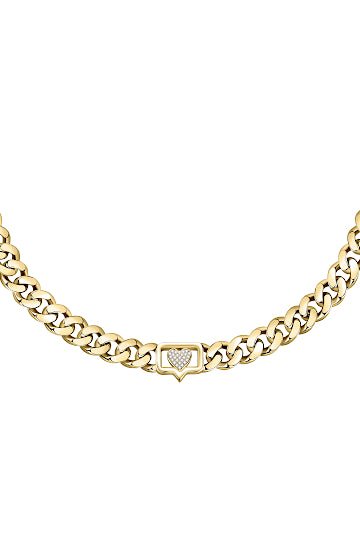 Chiara Ferragni Love Bossy Gold Plated and Crystals Necklace