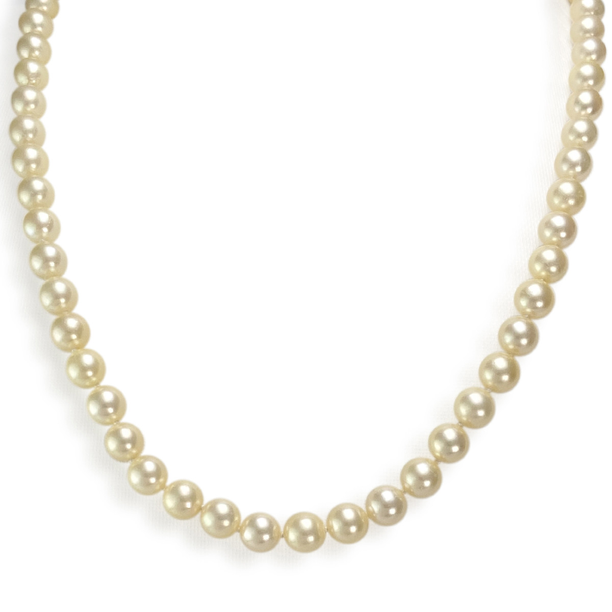 Collier choker d'occasion argent 925 perles de culture akoya 46 cm