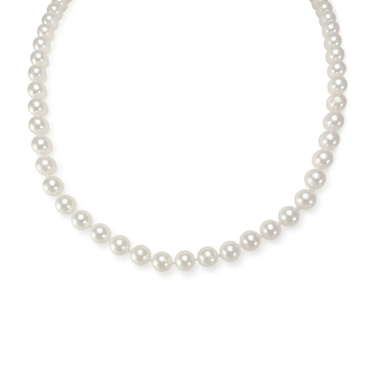 Collier choker d'occasion or 585 jaune perles de culture du japon 48 cm