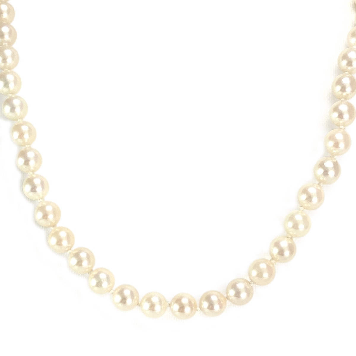 Collier choker d'occasion or 750 jaune perles de culture du japon 50 cm