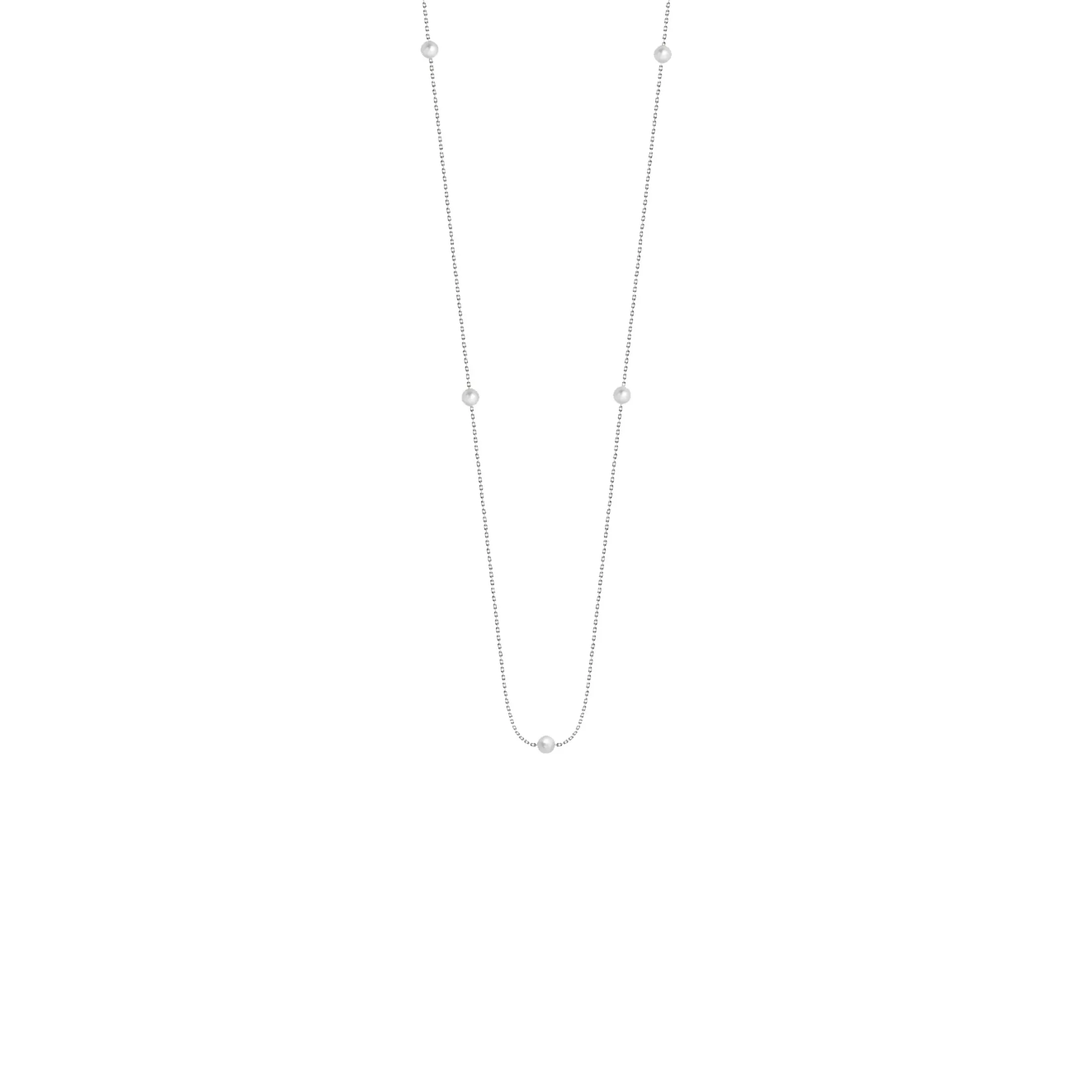 Collier Claverin Give Me Five en or blanc et perles blanches