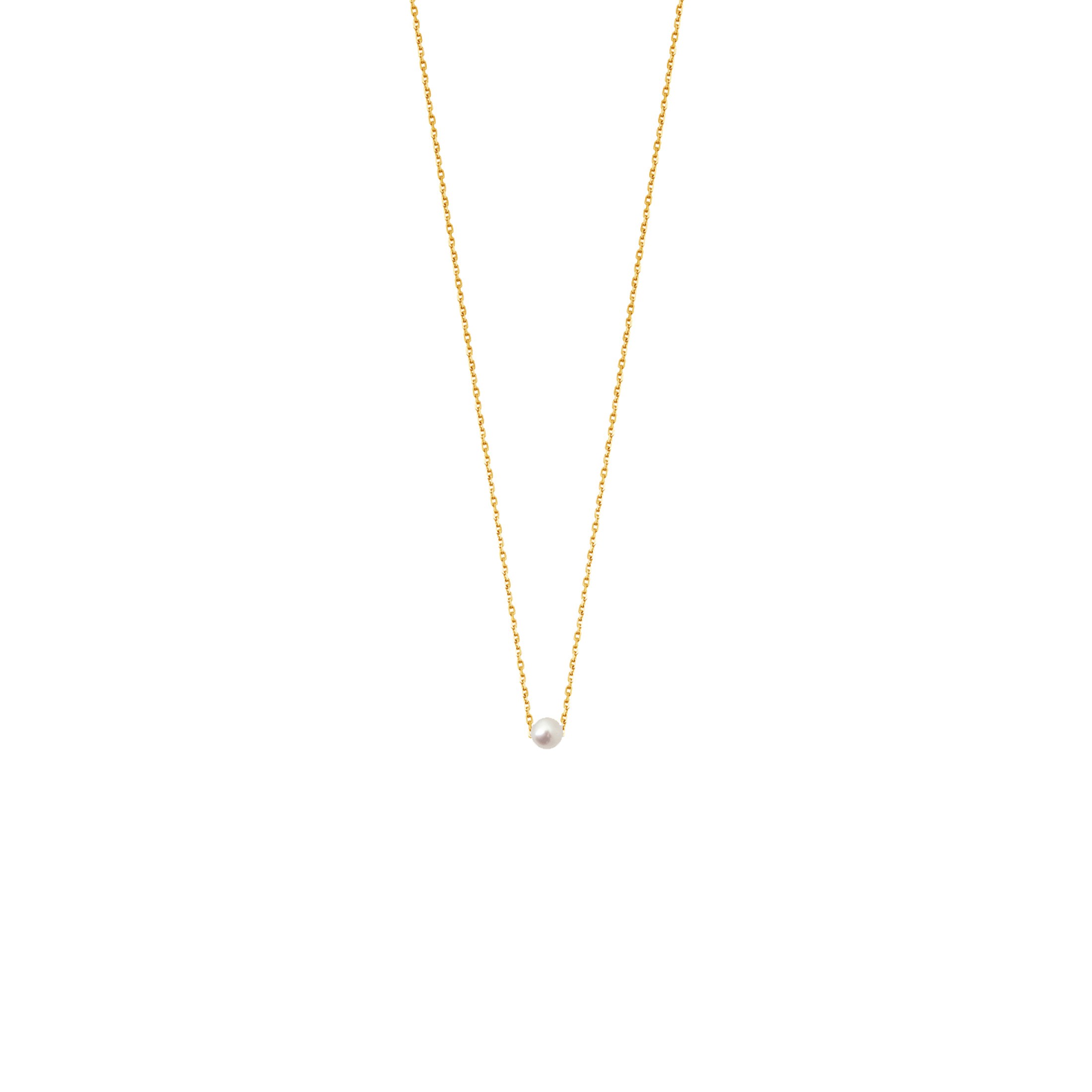 Collier Claverin Simply Mini en or jaune et perle blanche