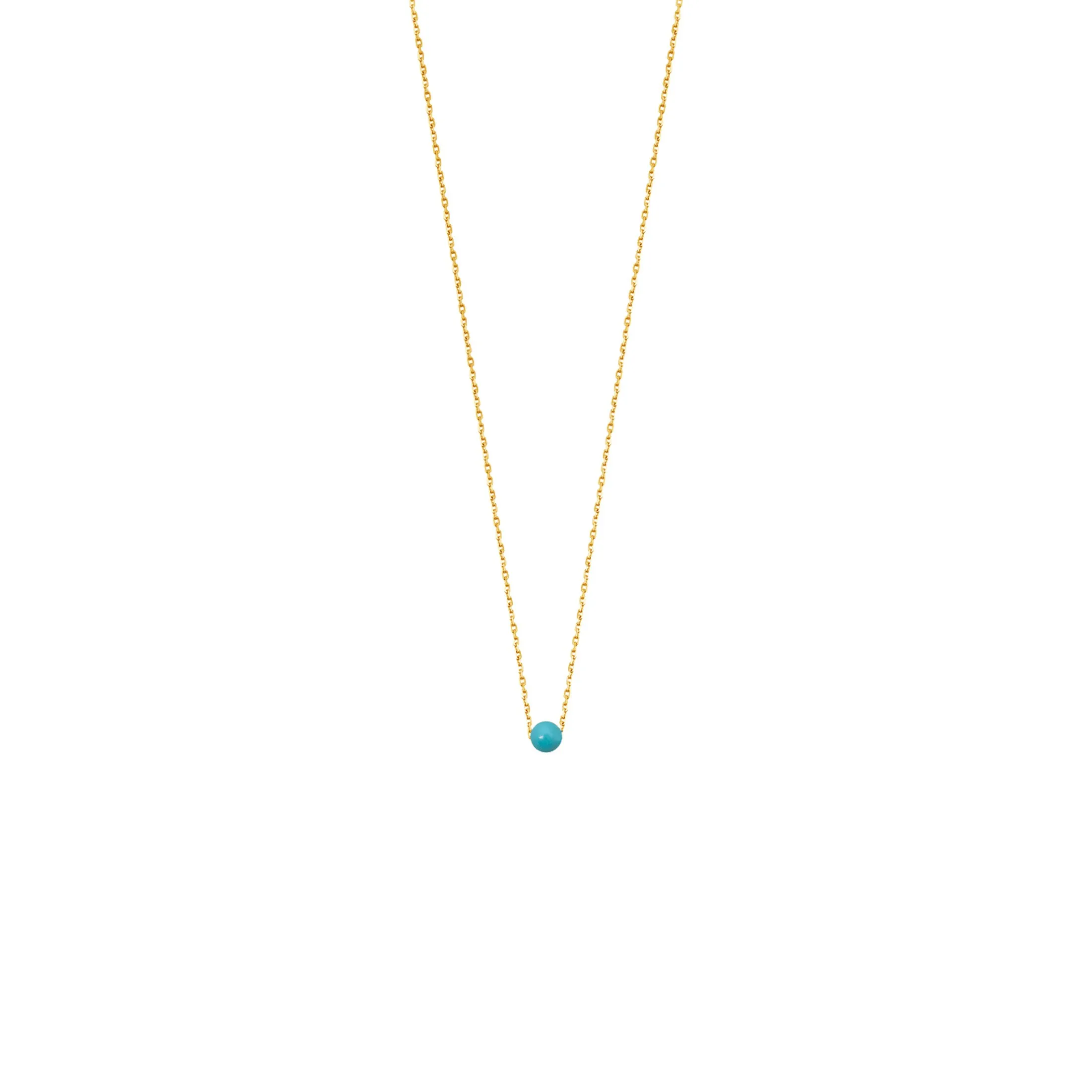 Collier Claverin Simply Mini en or jaune et perle turquoise
