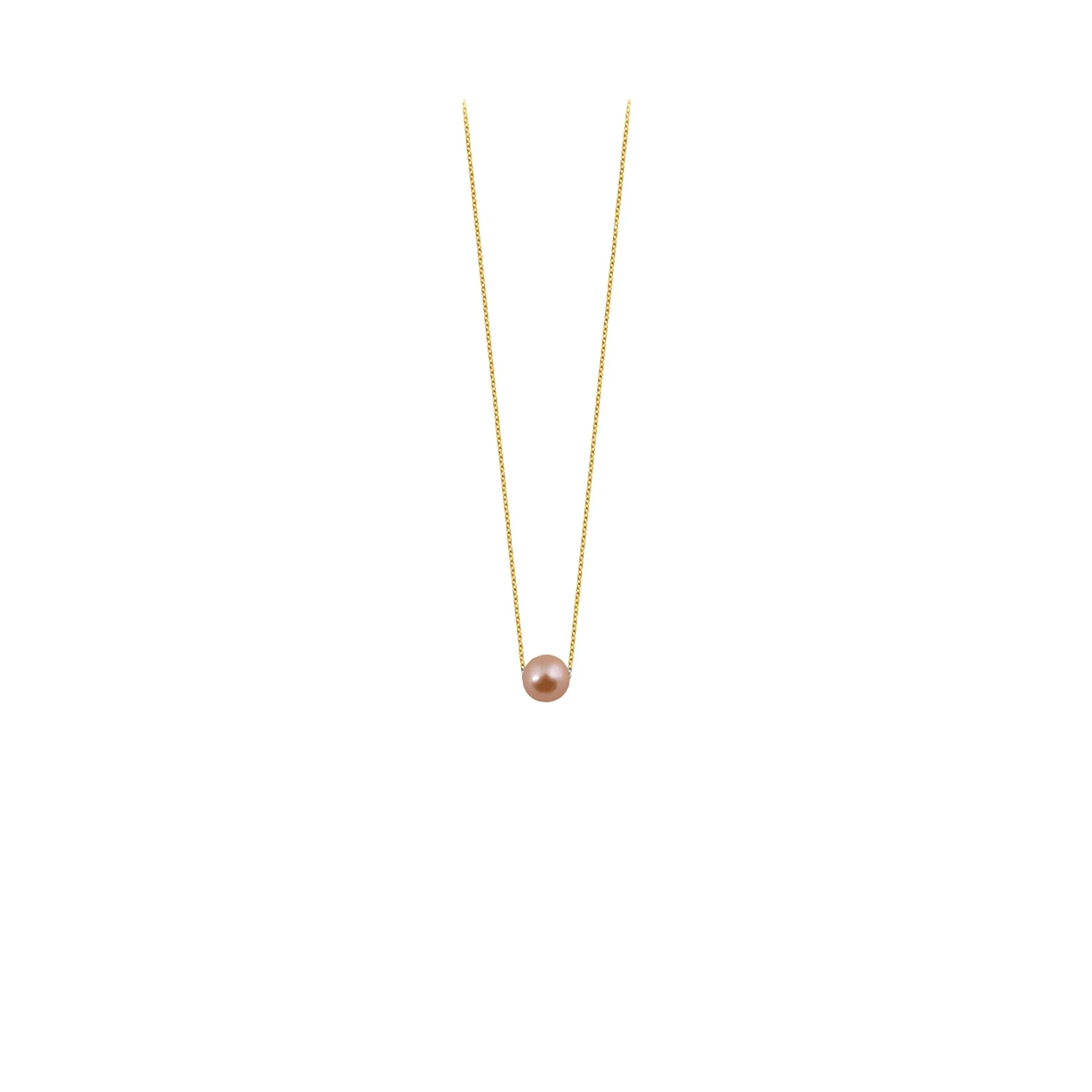 Collier Claverin Simply Pearly en or jaune et perle rose