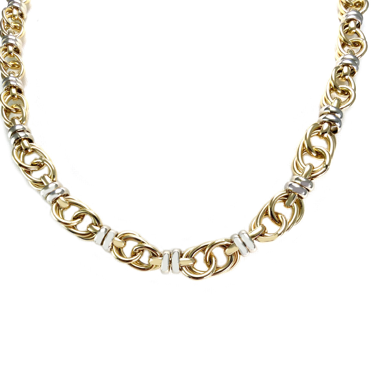 Collier d'occasion 2 ors 750 maille fantaisie 46 cm