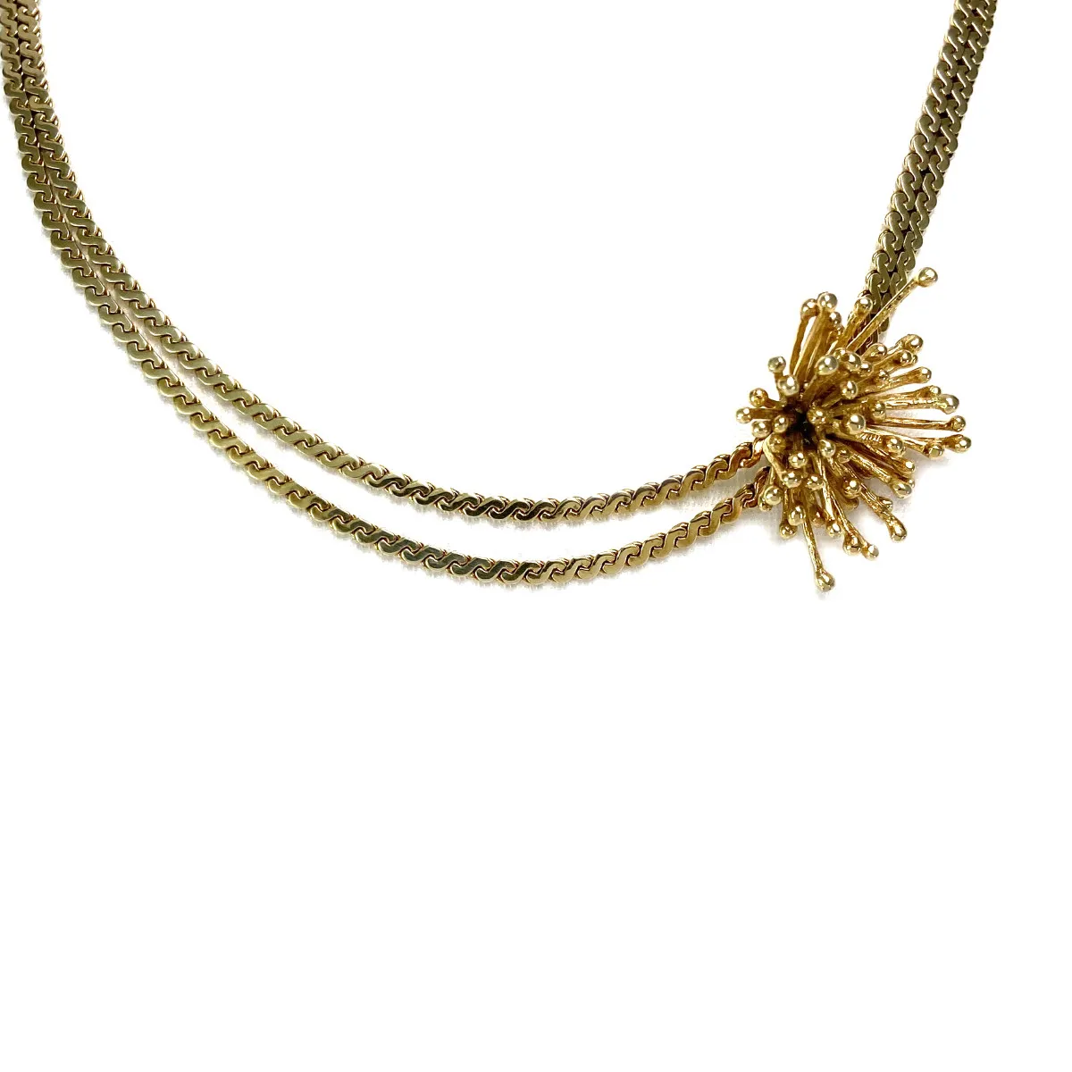 Collier d'occasion avec fleur or 585 jaune 43 cm