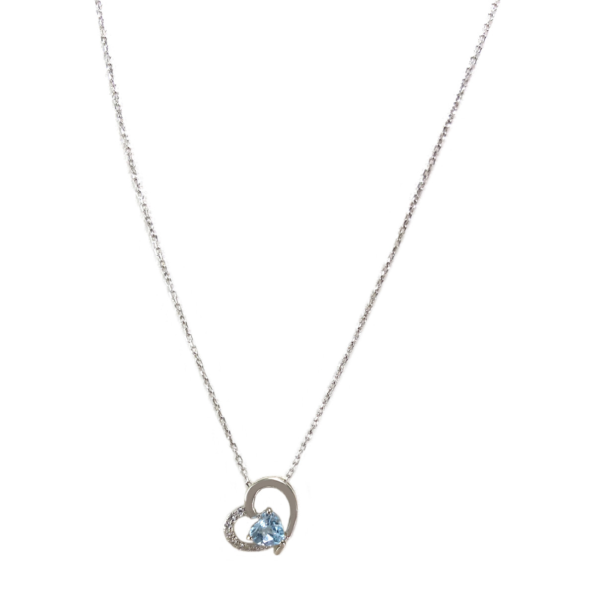 Collier d'occasion or 375 jaune forcat diamant topaze sky blue