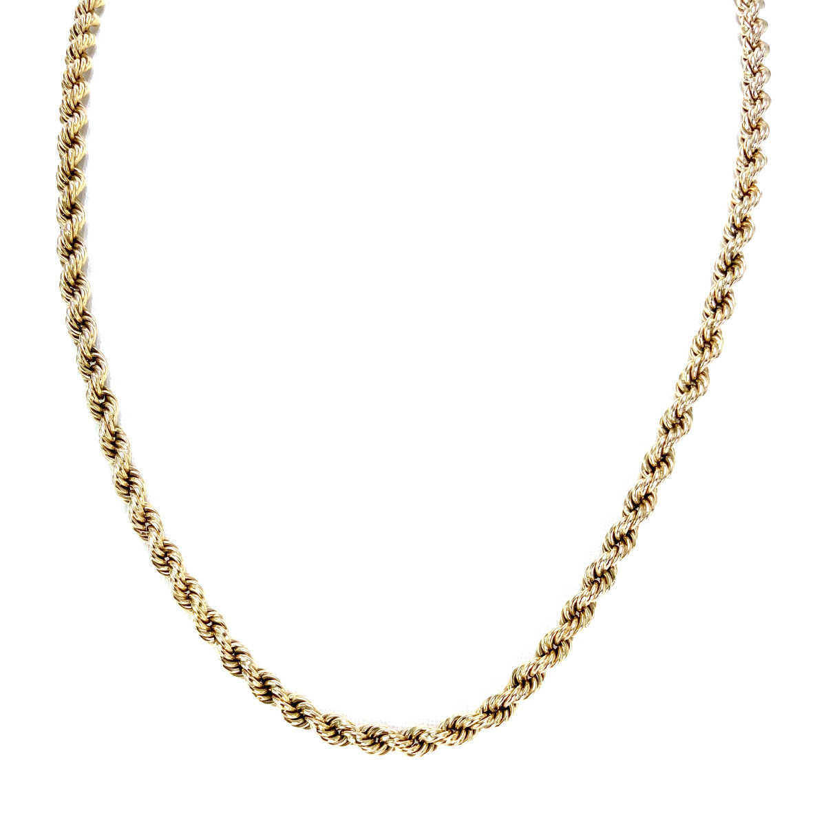 Collier d'occasion or 750 jaune maille corde 58 cm