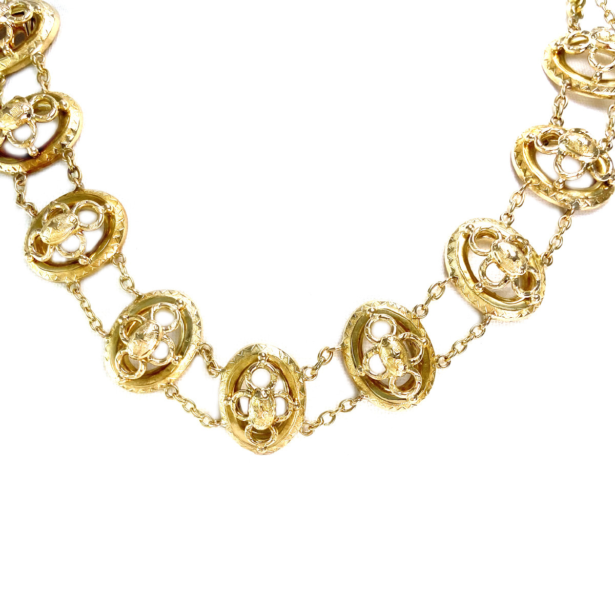Collier d'occasion or 750 jaune maille fantaisie 42,5 cm
