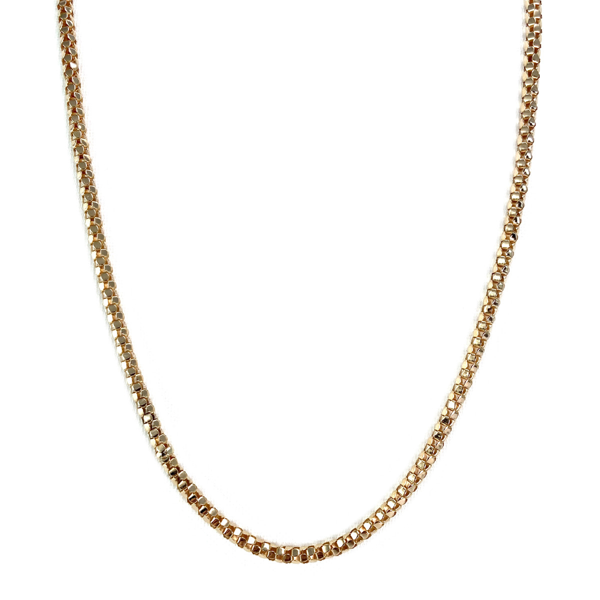 Collier d'occasion or 750 jaune maille popcorn 61,5 cm