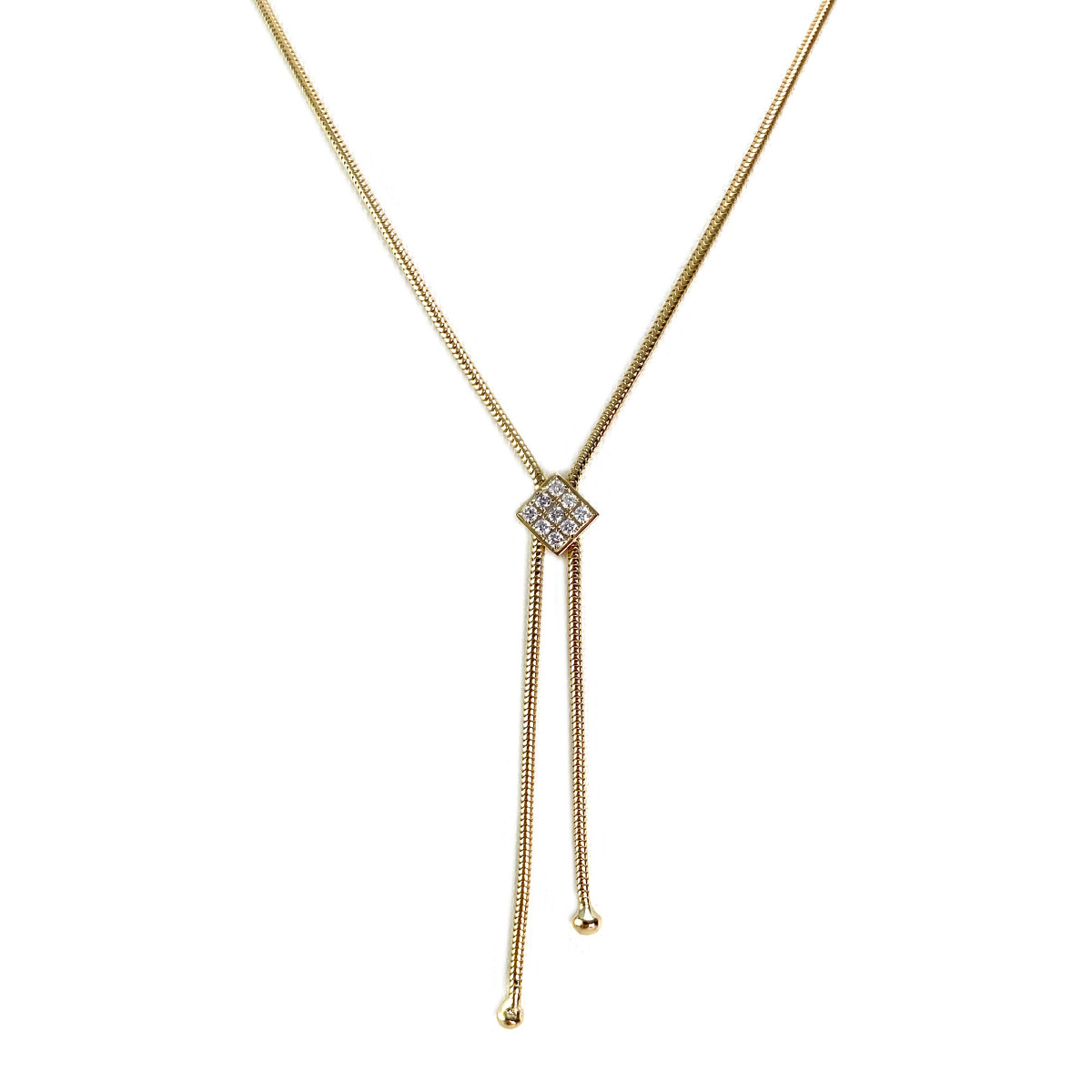 Collier d'occasion or 750 jaune maille serpent diamant