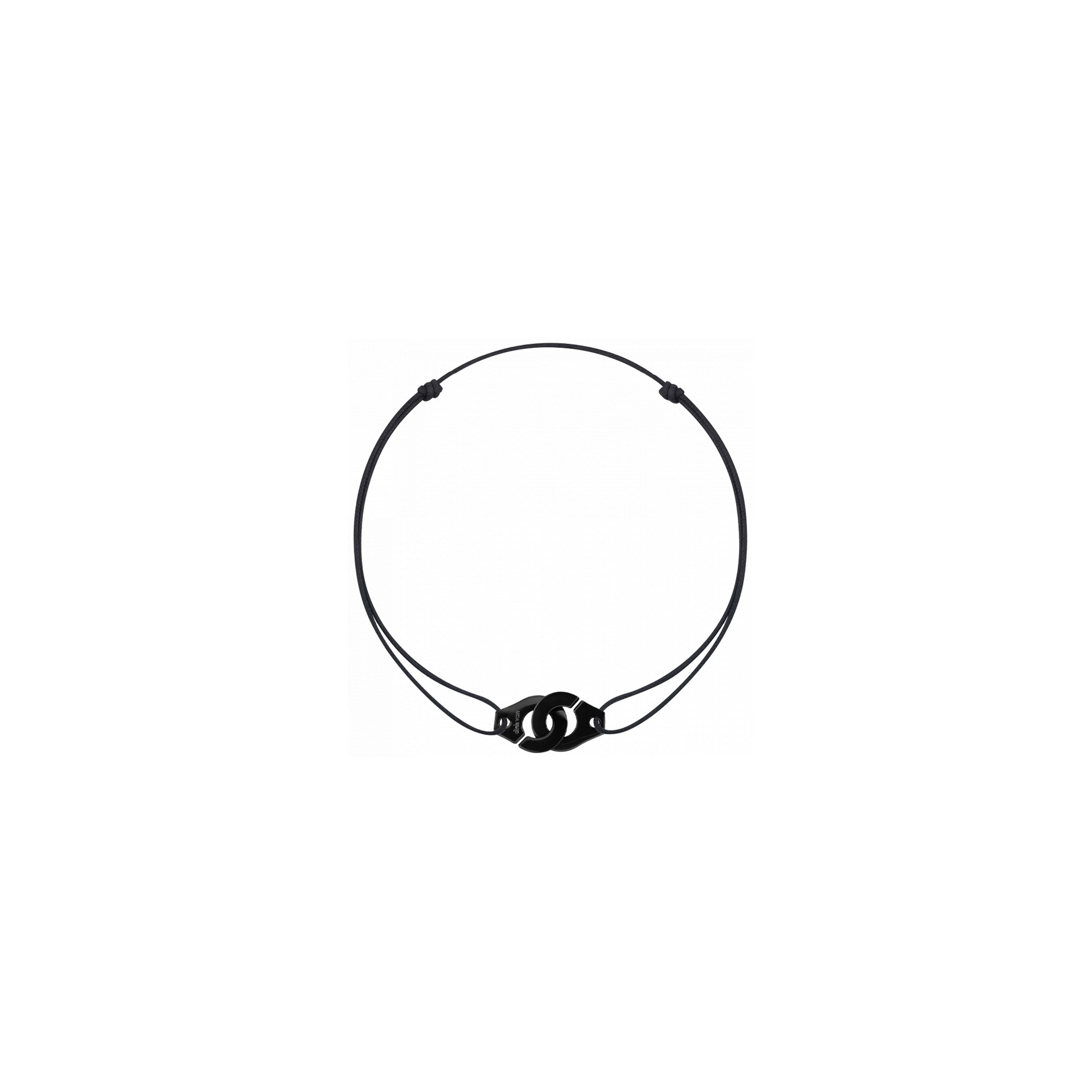 Collier Menottes dinh van R15 en titane sur cordon