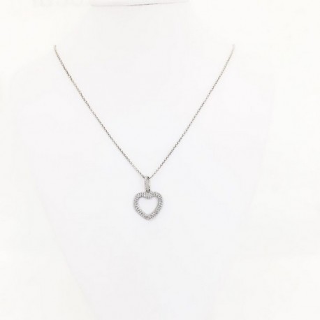 Collier en argent 925 avec pendentif coeur en argent 925
