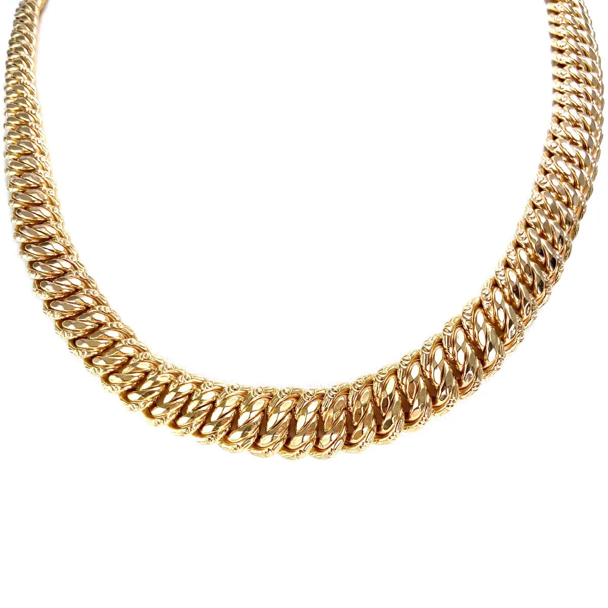Collier en chute d'occasion or 750 jaune maille américaine 44,5 cm