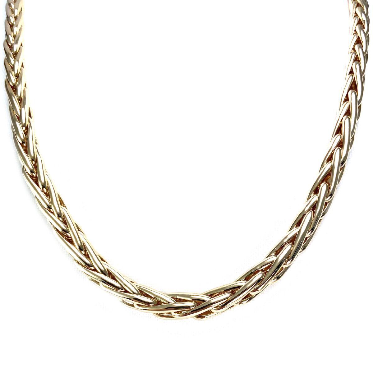 Collier en chute d'occasion or 750 jaune maille palmier 45,5 cm