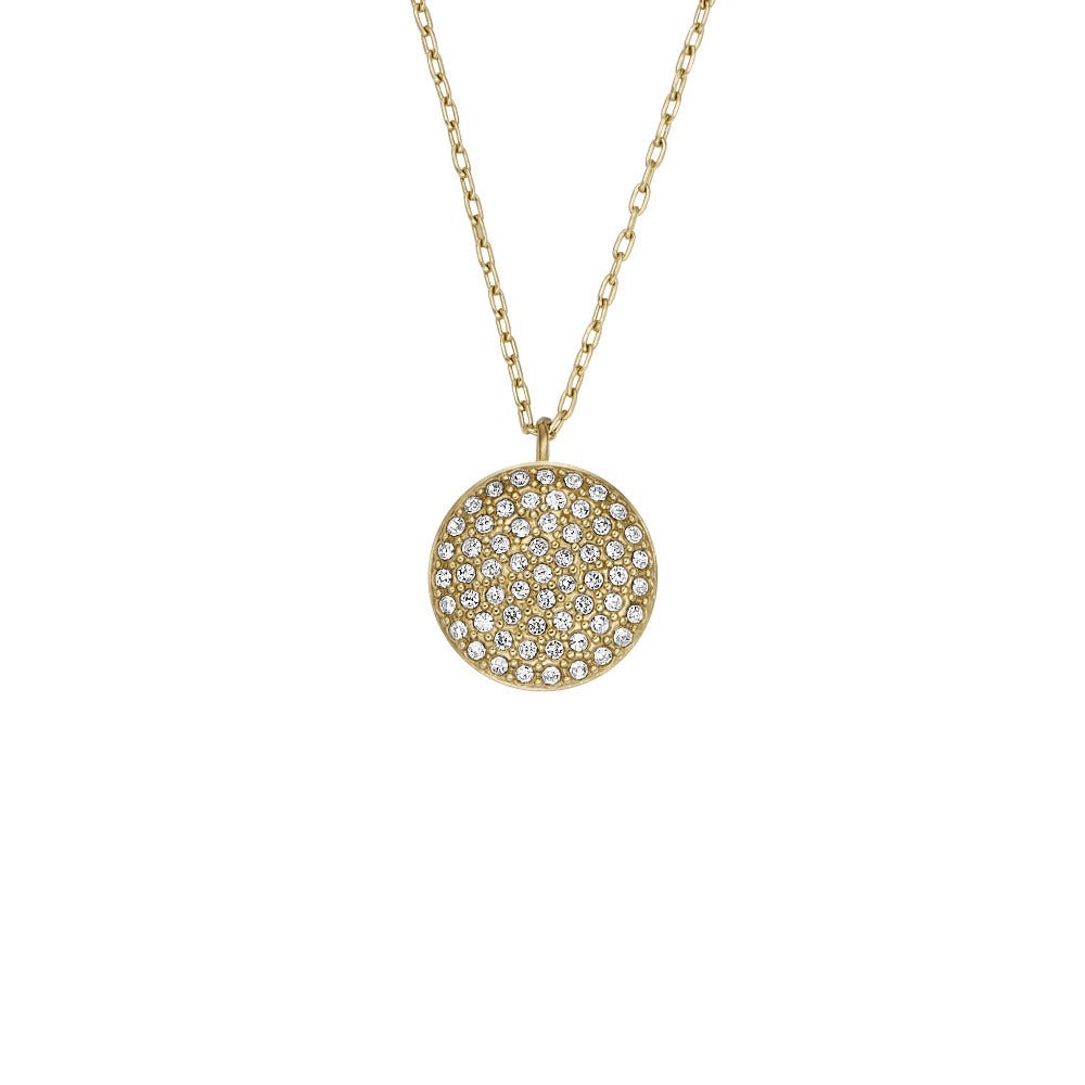 Fossil Sadie Gold Sparkling Disc Necklace