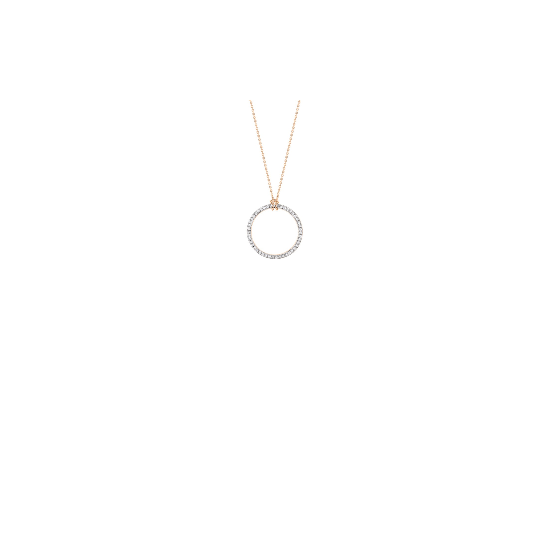 Collier Ginette NY Mini Diamond Circle en or rose et diamants