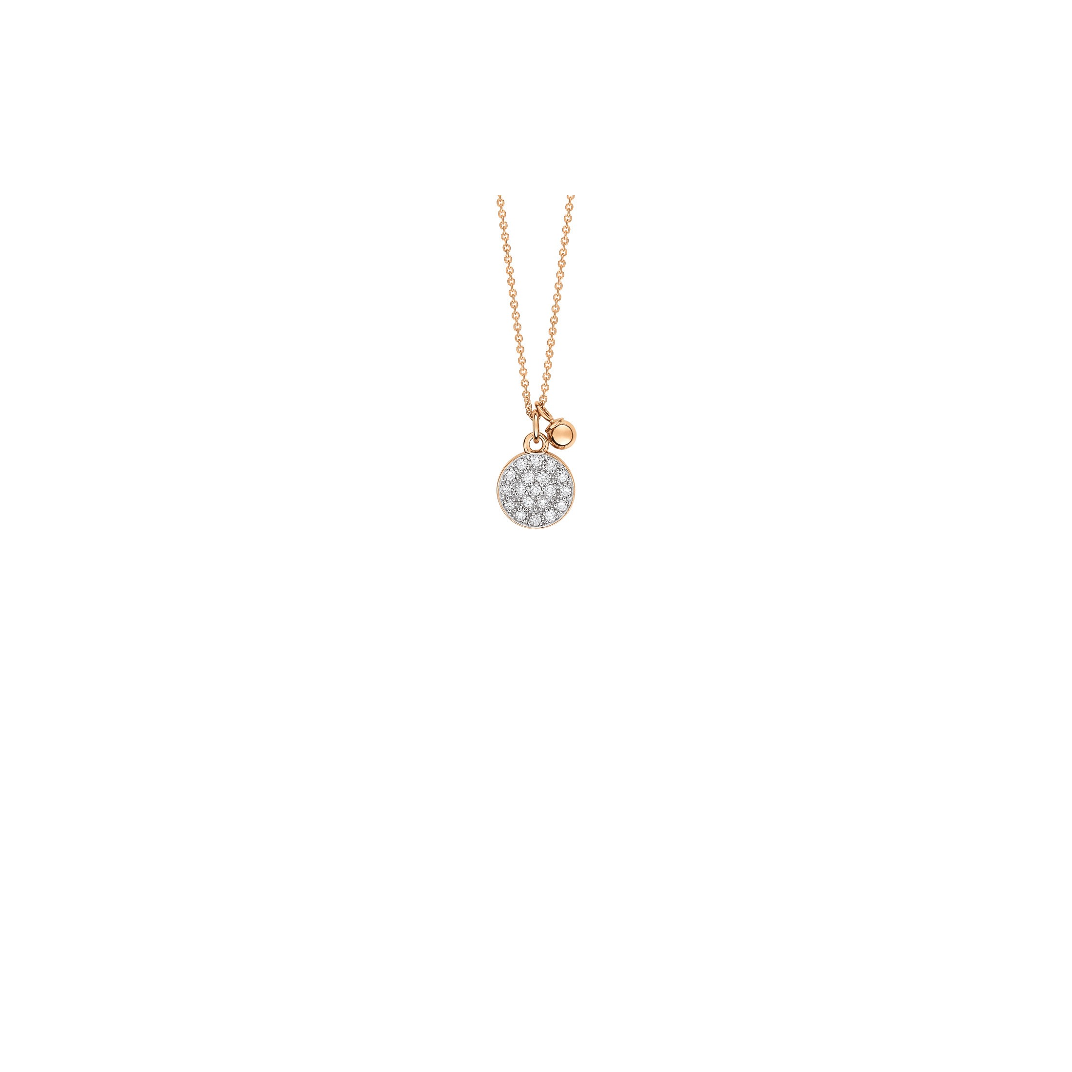 Collier Ginette NY Mini Ever Disc en or rose et diamants