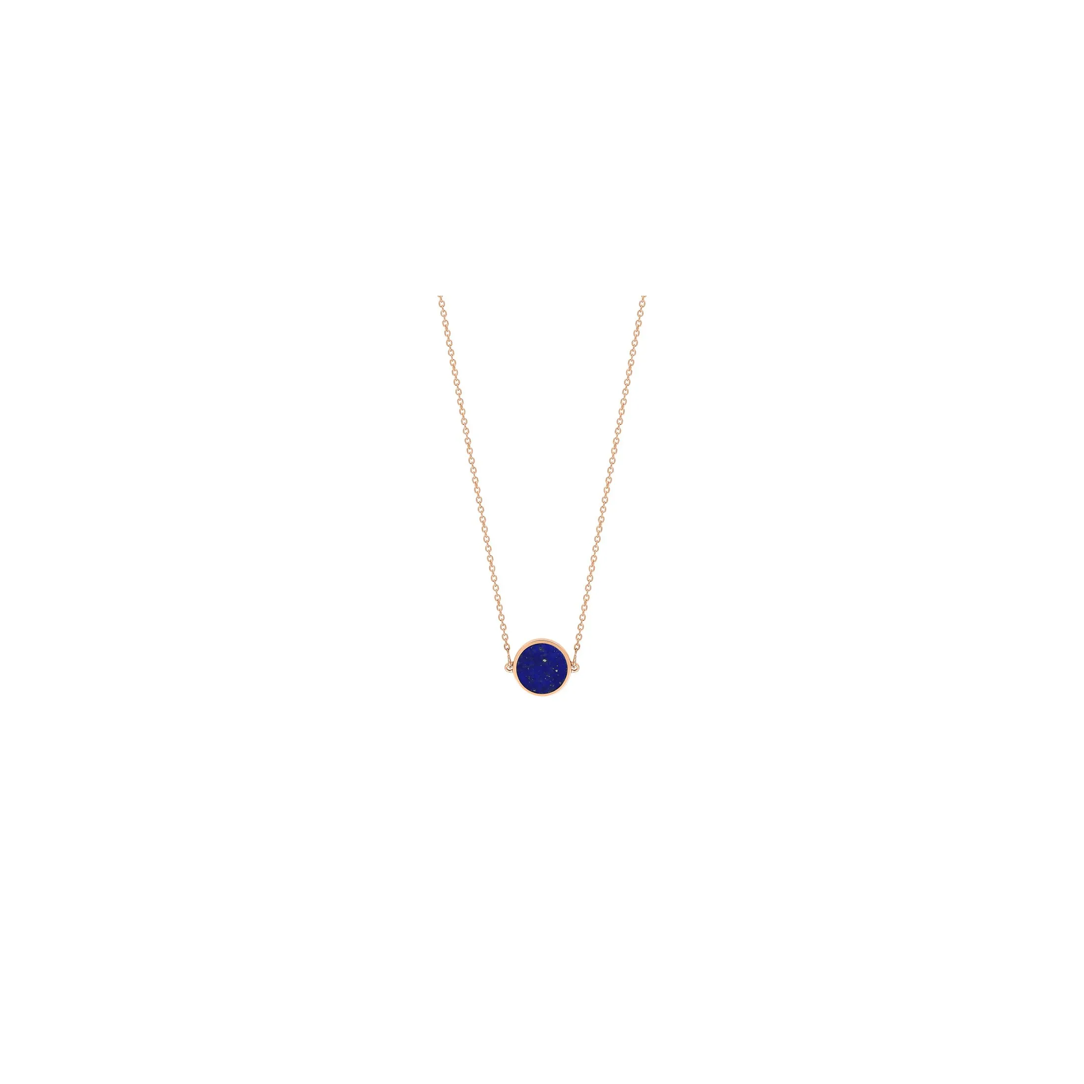 Collier Ginette NY Mini Ever Disc en or rose et lapis lazuli