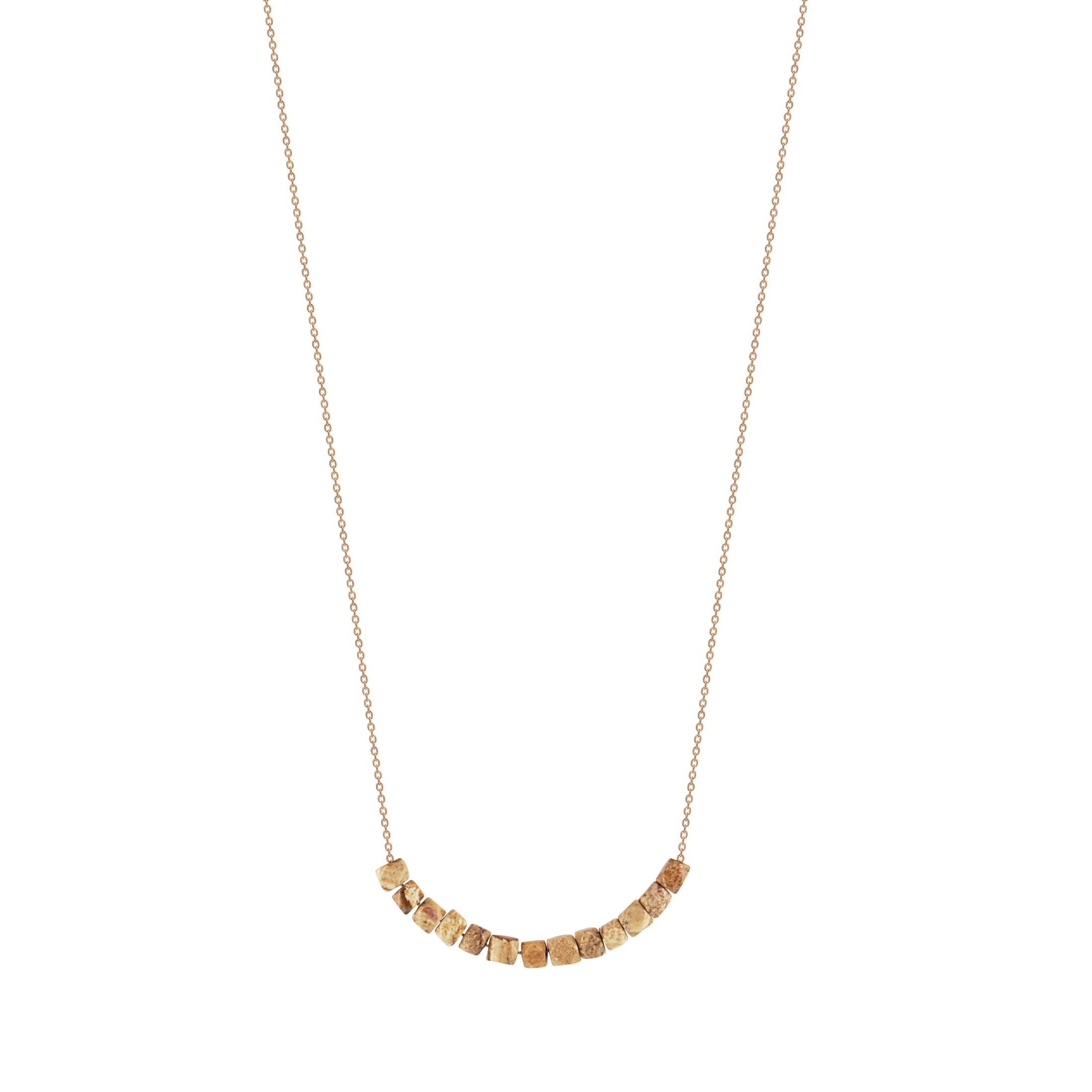 Collier Ginette NY Picture en or rose et jaspe paysage