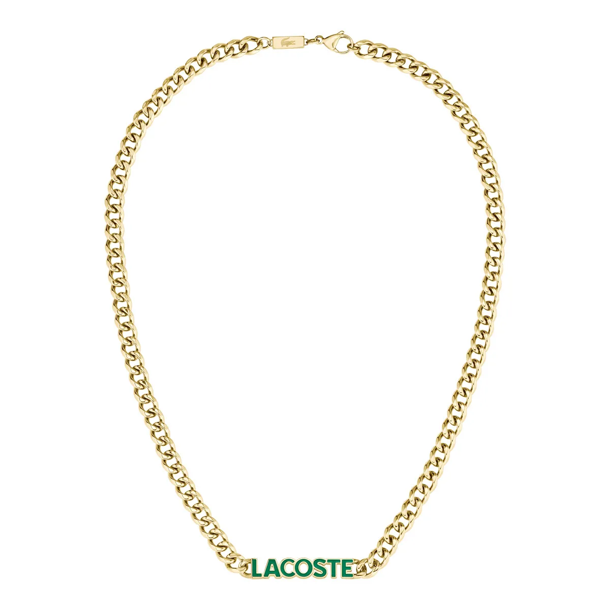 Collier LACOSTE umpire acier vert longueur 55 cm